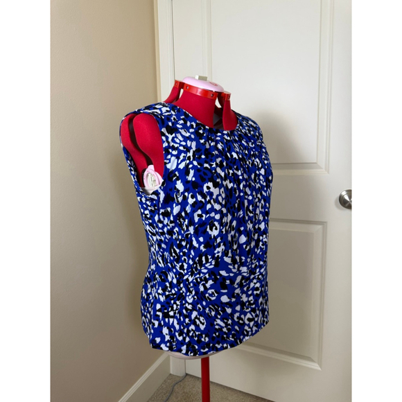 Women's Calvin Klein Sleeveless Top Blue/Black/White Size XL - Picture 5 of 6